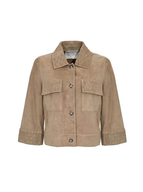 Giacca Karis Weaved in suede Vanilla LEATHER AUTHORITY | KARIS WEAVED11